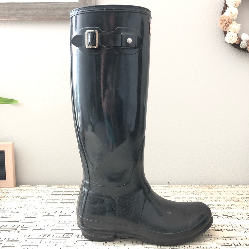 Hunter Original Black Glossy Rain Boots